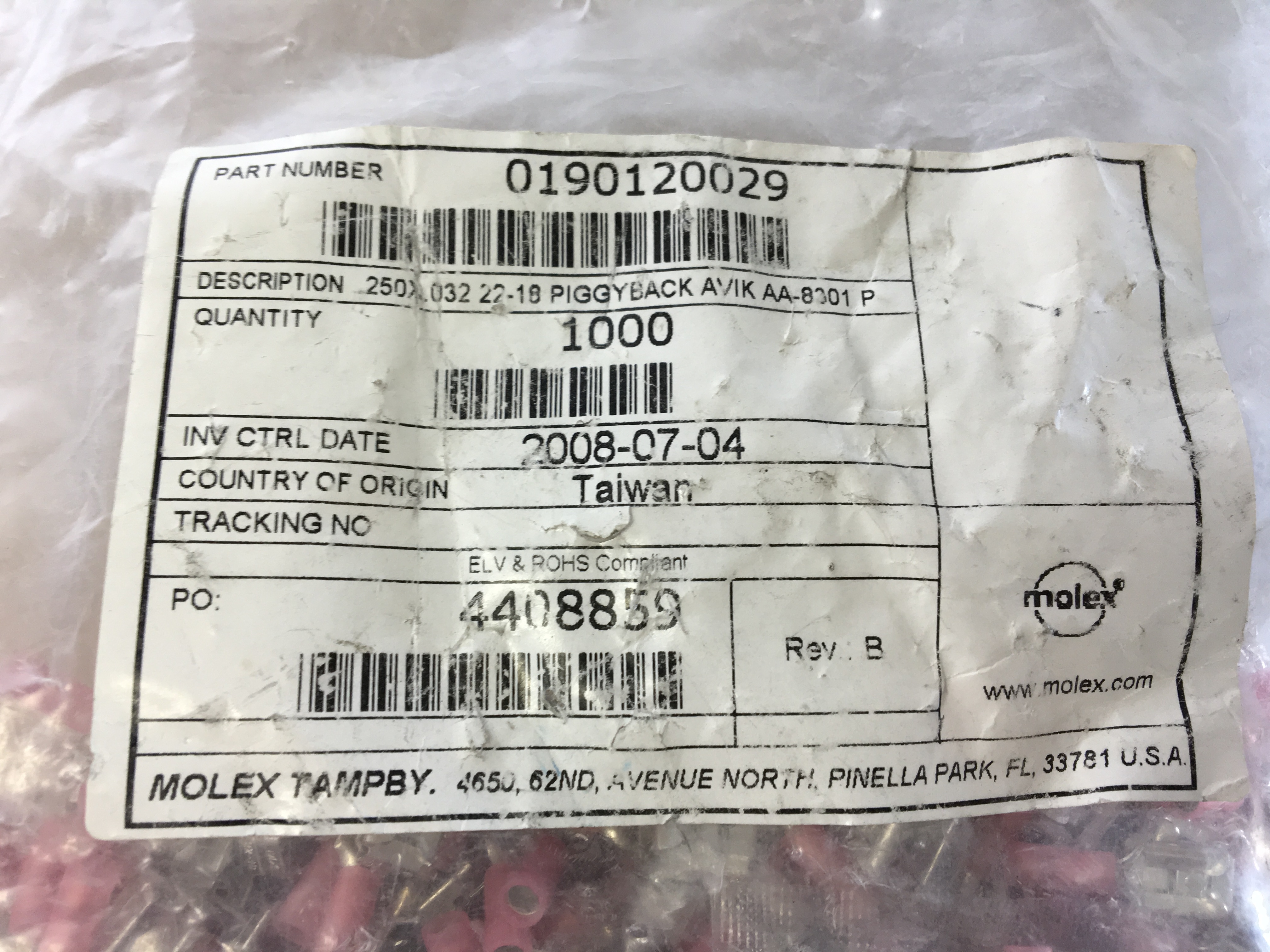 United States 22-18AWG 250X0.32 import insulation terminal male parent pre joint cold pressing insert spring