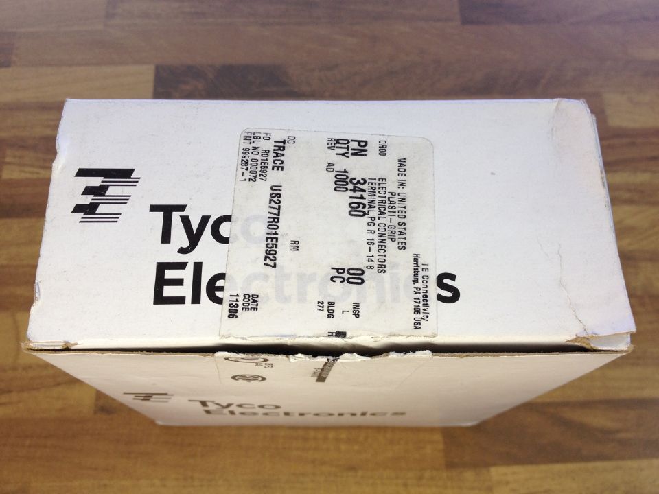 The United States TE AMP 16-14 O Tyco cold pressed terminal circular pre insulated end copper wire nose