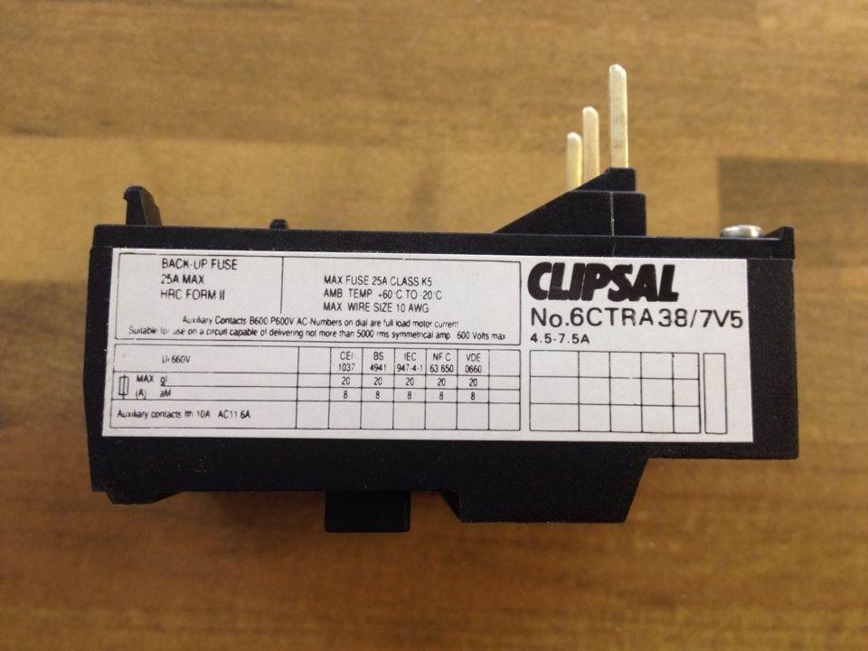 CLIPSAL Clipsal 6CTR38/7V5 thermal overload relay 4.5-7.5A original authentic