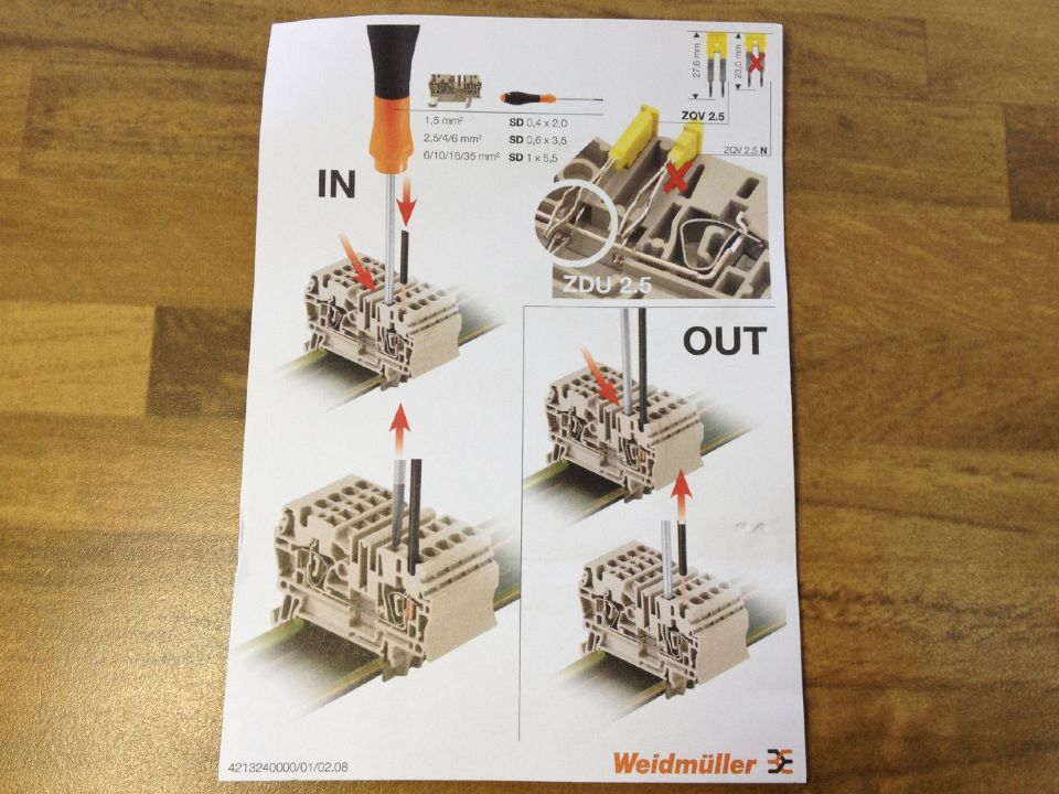 Original German Weidmuller Wade Miller ZDU2.5/4AN straight type terminal connection terminal