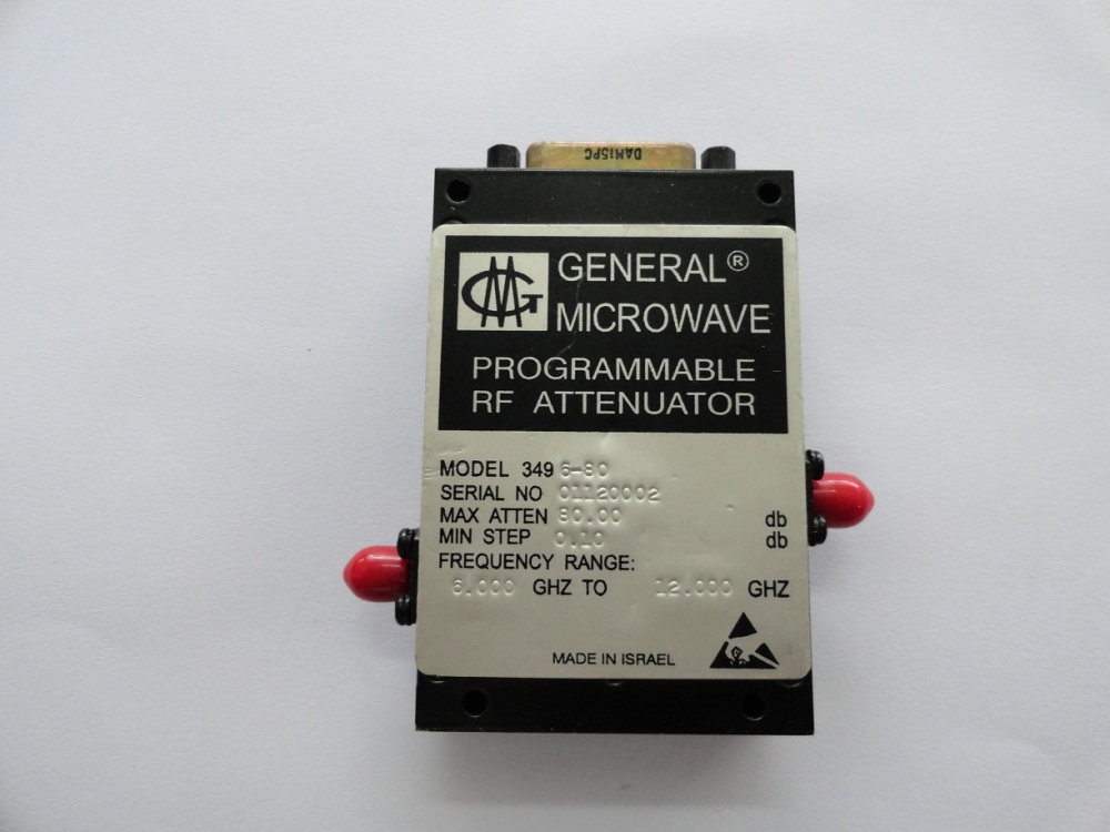 Programmable step attenuator MICROWAVR 3496-80 80dB 6-12GHz GENERAL