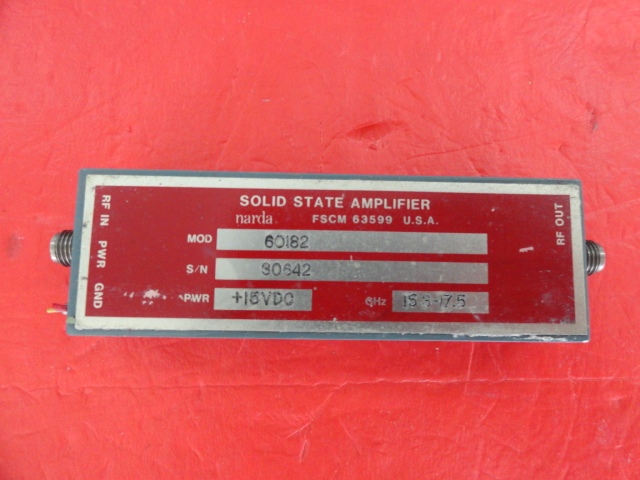 Supply NARDA amplifier 60182 Vin:15V SMA 15.3-17.5GHz