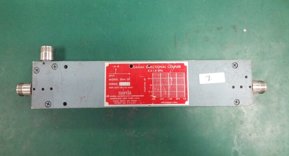 3041-20 0.5-1.0GHZ -20dB Narda coaxial directional coupler N