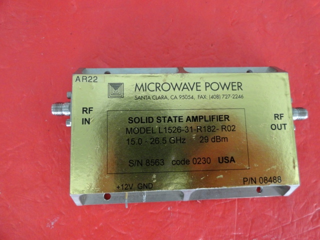 Supply POWER L1526-31-R182-R02 amplifier 15.0-26.5GHz MICROWAVE