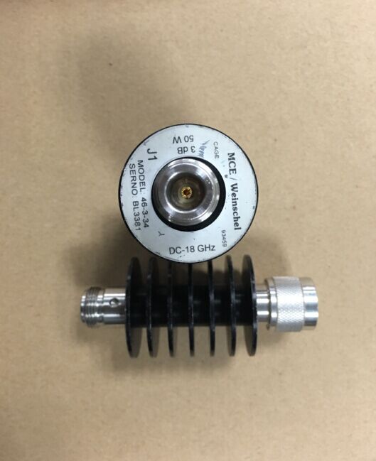 46-3-34 DC-18GHZ 3dB 50W Weinschel coaxial fixed attenuator N (F-M)