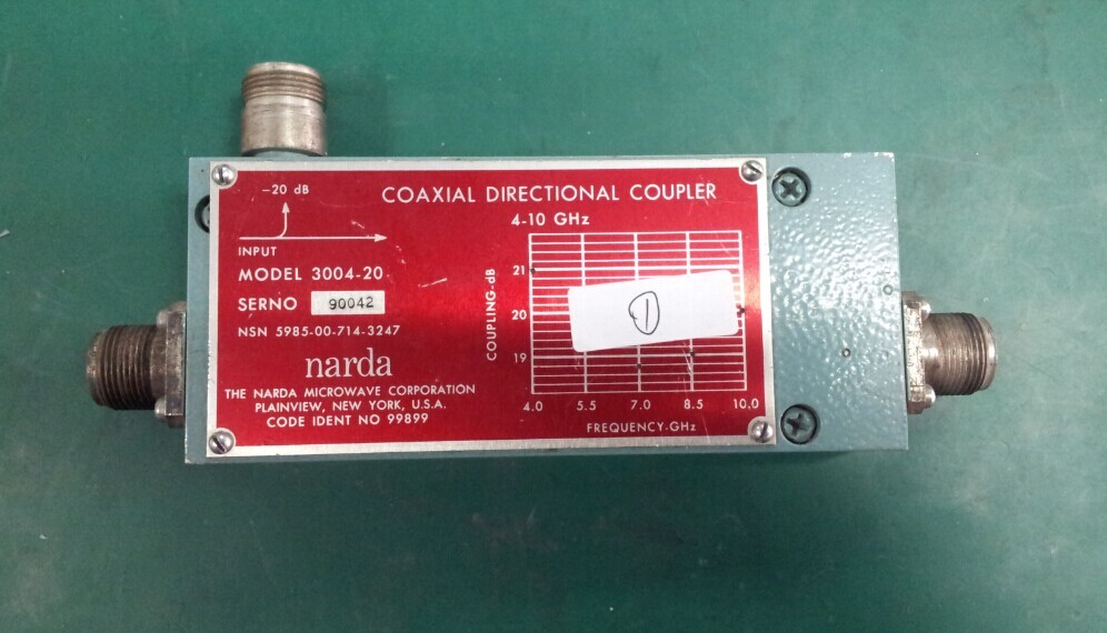3004-20 4-10GHZ -20dB Narda coaxial directional coupler N