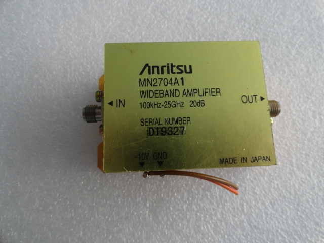 MN2704A 100KHZ-25GHZ Anritsu RF microwave broadband amplifier 10V SMA 20dB