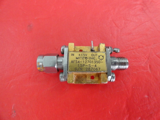 Supply MITEQ amplifier 15V SMA AFS4-12701350-15P-S-4