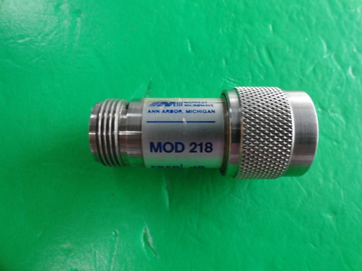 MOD MIDWEST 218 0-3dB DC-12.4 coaxial fixed attenuator N 2W