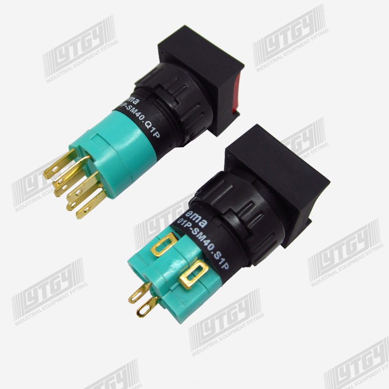 EMA with light button switch, 16mm self reset, 01P-CM40 01P-CA40 Q1P S1P round, R GY O G V B W K 6V 12V 24V 110V 220V