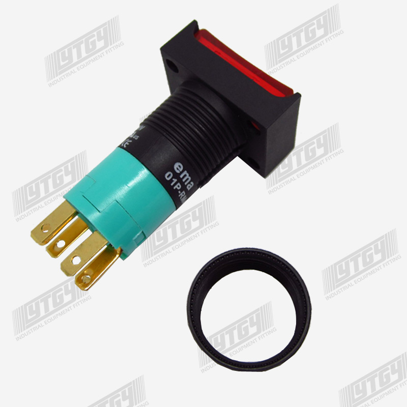 EMA with light button switch, 16mm self reset, 01P-CM40 01P-CA40 Q1P S1P round, R GY O G V B W K 6V 12V 24V 110V 220V