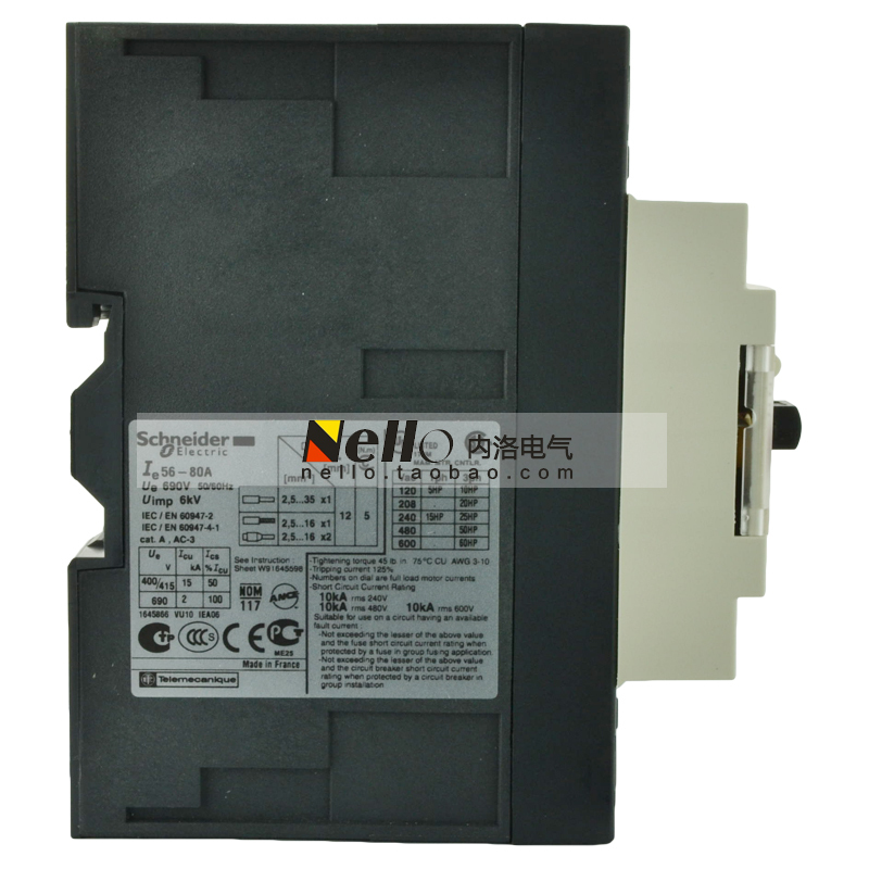 Imported Schneider circuit breaker, motor protection breaker GV3ME80/56-80A