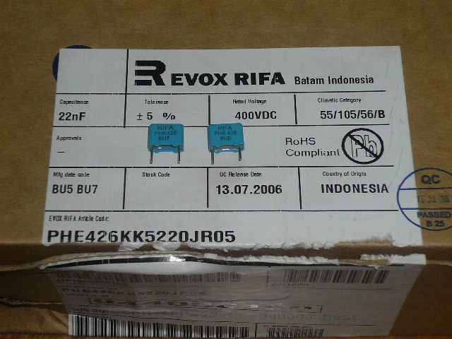 RIFA Sweden 426 series 0.022UF 400V original genuine, foot 7.5m from stock