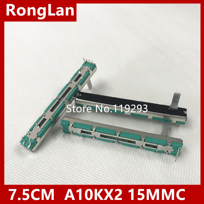 7.5CM 75MM Behringer 1204FX slide fader potentiometer double A10K A20K A50K B10K B20K B50K B100K D10K D50K handle 15MMC 6 feet long green