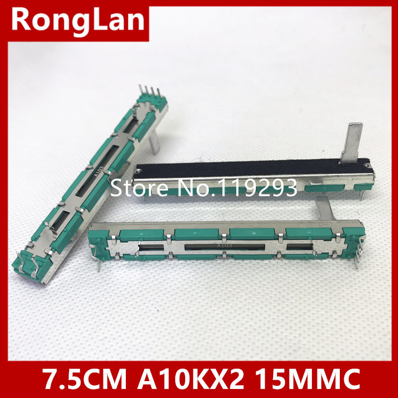 7.5CM 75MM Behringer 1204FX slide fader potentiometer double A10K A20K A50K B10K B20K B50K B100K D10K D50K handle 15MMC 6 feet long green