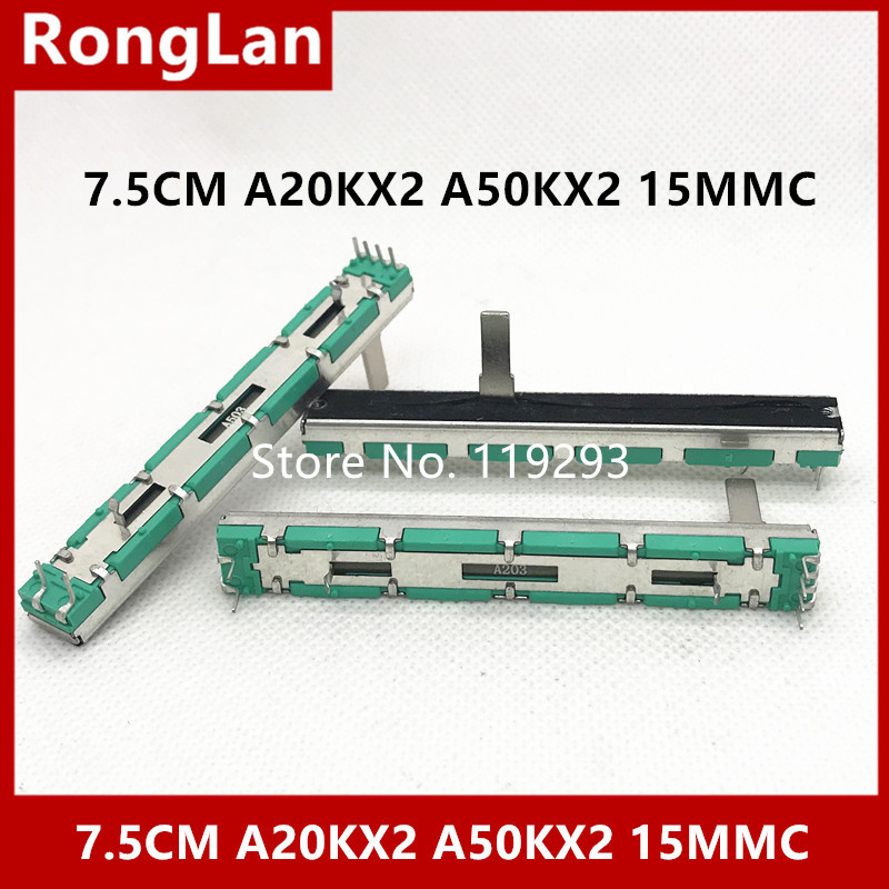 7.5CM 75MM Behringer 1204FX slide fader potentiometer double A10K A20K A50K B10K B20K B50K B100K D10K D50K handle 15MMC 6 feet long green