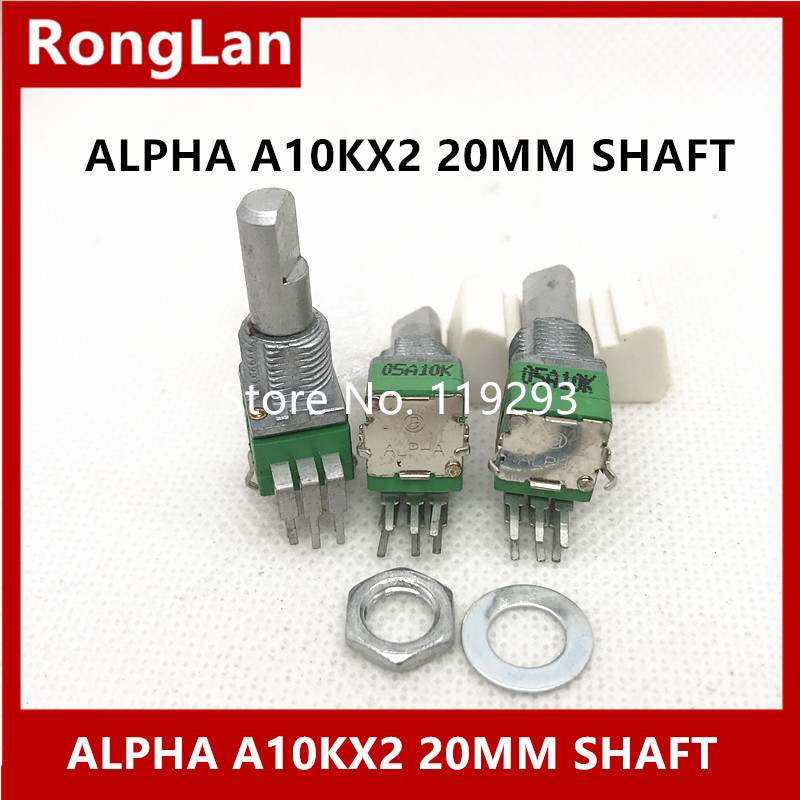 A10k 09 Imported Taiwan Alpha Dual 6-Foot Mixer Audio Vertical Potentiometer Handle Length 20mm