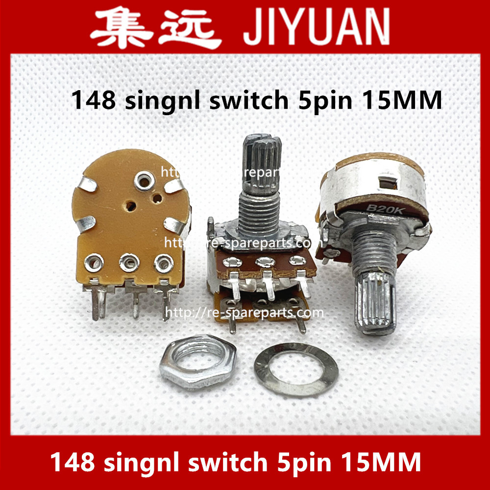 Adjustable resistance potentiometer humidifier 148 singnl switch B100R B500R B1M B1K B5K B2K B10K B20K B50K B100K B500K B220K 5pin 15MM