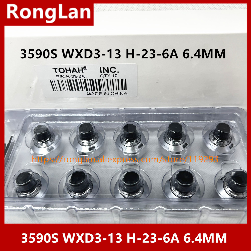Metal frosted surface Multi-turn knob use for 3590S WXD3-13 H-23-6A potentiometer with switch lock 6.4MM hole