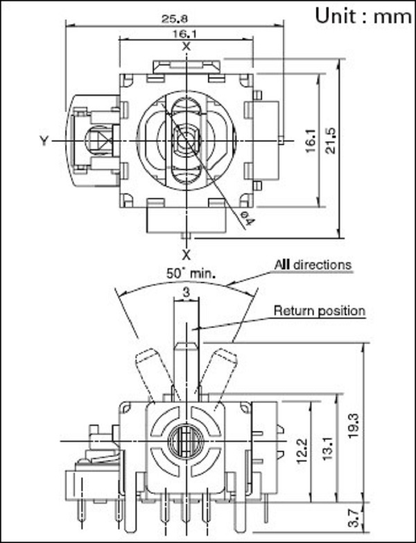 Rkjxp1224002 Japanese Alps Rocker Potentiometer Xbox360 Rocker B10k Game Controller with Cap
