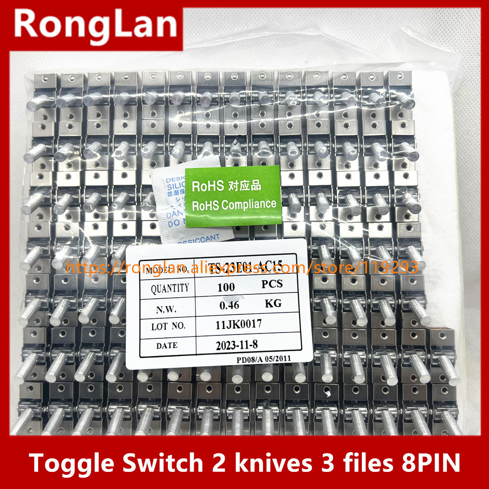 Imported Toggle Switch 2 knives 3 files 8PIN 15MM shaft