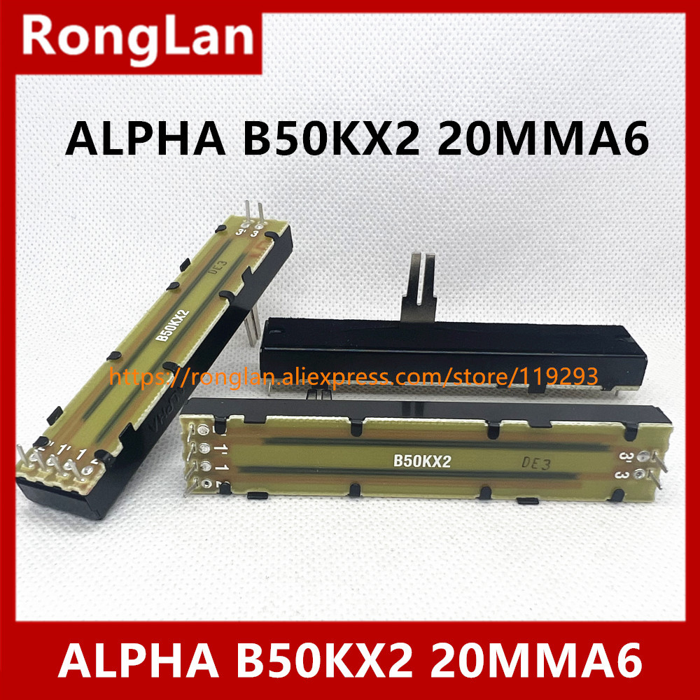 Taiwan ALPHA 8.8 cm 88MM B50K straight away sliding potentiometer track B50KX2 20MM shaft-