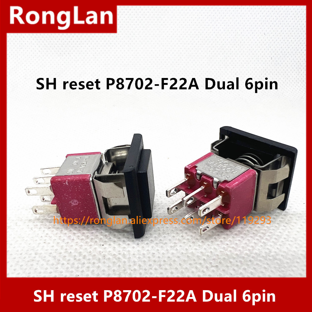P8702-F22A Dual 6-pin toggle switch Taiwan SH reset button normally open normally closed without lock Q27