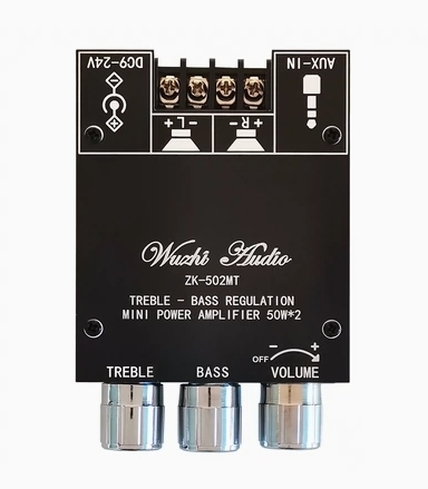Wuzhi Audio MINI High and Low Bass Adjustment 2.0 Stereo Audio Amplifier Board Module 50W * 2