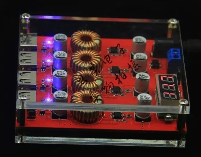 DCDC fast charging digital display voltage reducing and stabilizing power module DC9V12V24V to 5V onboard QC3.0 fast charging