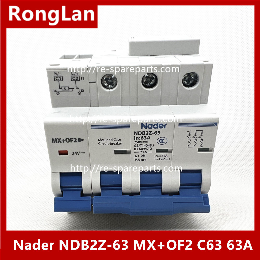Nader NDB2Z-63 MX+OF2 C63 63A new authentic letter small DC circuit breaker 3P63A + MX+OF2 air switch