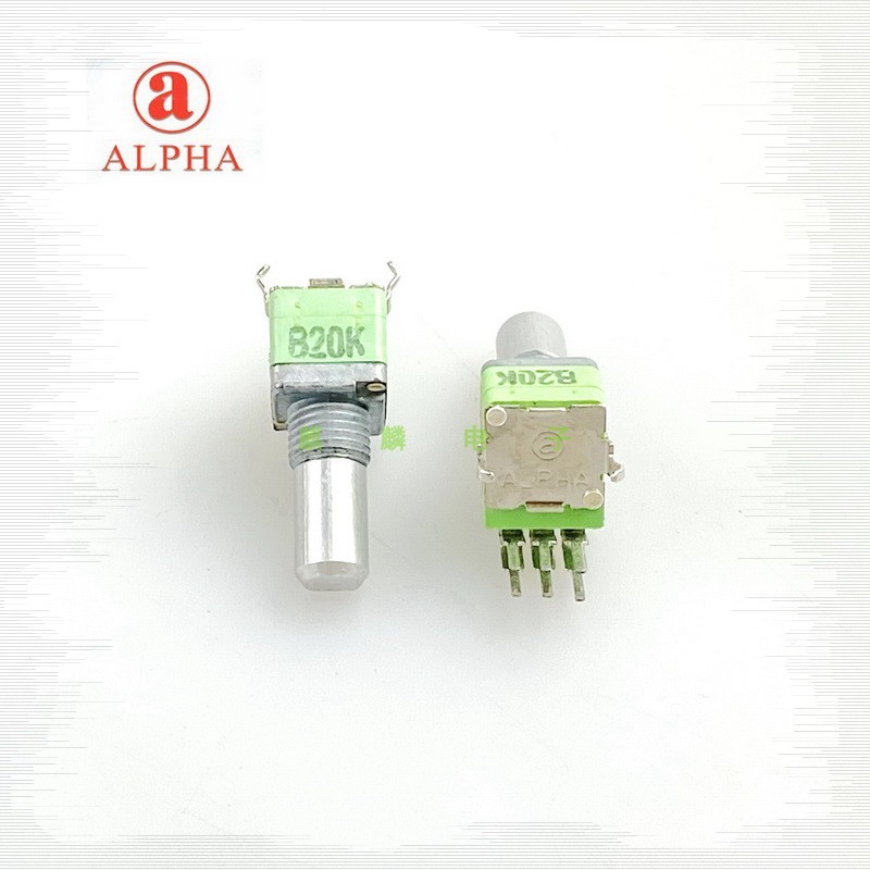 Imported Taiwan Alpha RK097G 097 B20K B20KX2  Double Potentiometer Handle Length 15MM Half Handle 6 Feet