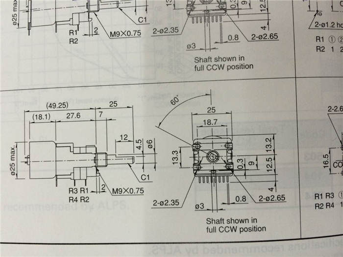 Japan's ALPS RK168 5KBX4 20KBX4 50KBX4 B5K B20K B50K four motor potentiometer 20MMF handle 216M