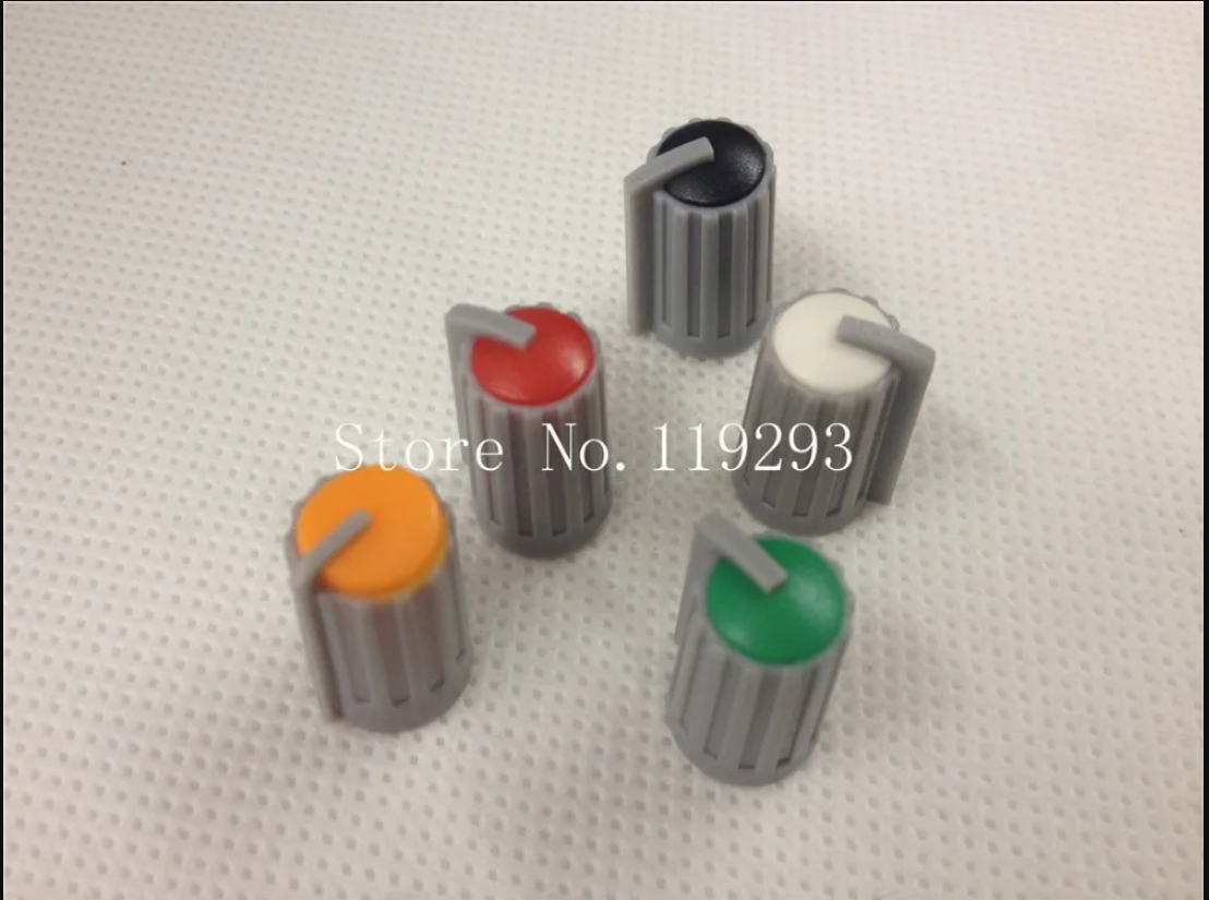 Taipower bit Behringer mixer knob axle cap colored red, orange . White Black green D shaft 11X18MM 270degree