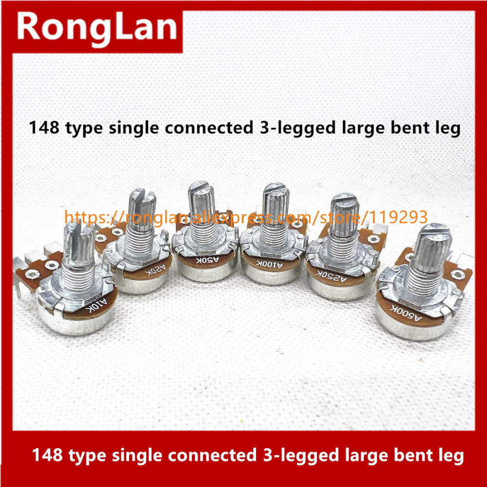 Taiwan produced WH148 148 single joint A10K A20K A50K A100K A250K A500K big clubfoot 15MM shaft dedicated volume potentiometer