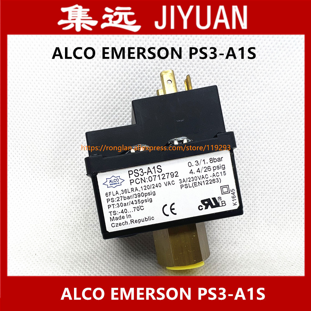 ALCO EMERSON PS3-A1S 1.9/2.7bar 1.7/3bar 3.9/5.2bar 1/2.5bar 0.1/1.1bar 2/3bar 2.5/4bar 2.3/3.3bar switch pressure controller