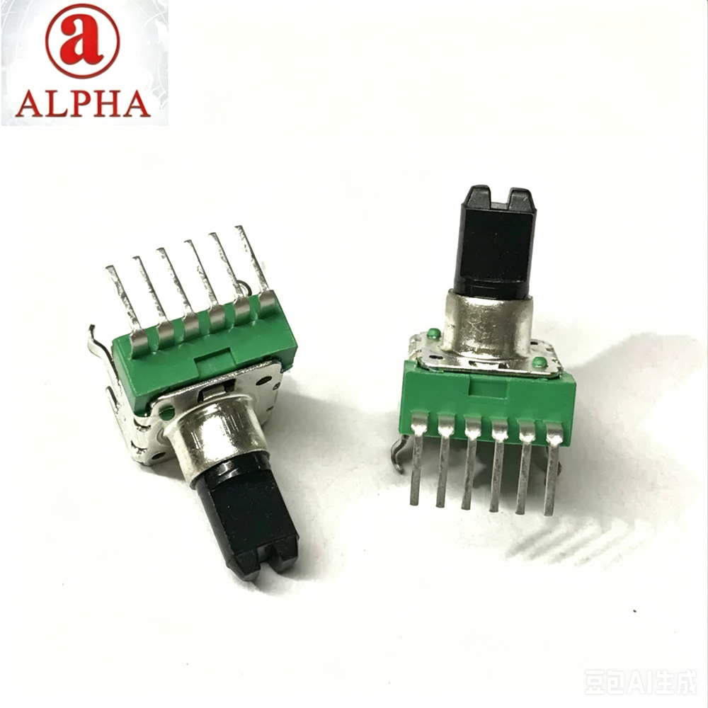 Taiwan ALPHA RK12 6-Pin Potentiometer C10K for Amplifier, Speaker, and Ultrasonic Equipment Rotary Potentiometer 13MM shaft