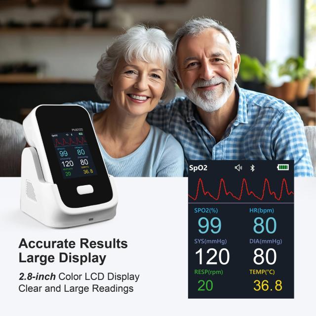 PM6100 Portable Multi-Parameter Patient Monitor 6-Vital Signs Handheld Health Monitor with Bluetooth for Remote Patient Monitoring System,MY SHOP,PM6100 Portable Multi-Parameter Patient Monitor 6-Vital Signs Handheld Health Monitor with Bluetooth for Remote Patient Monitoring System