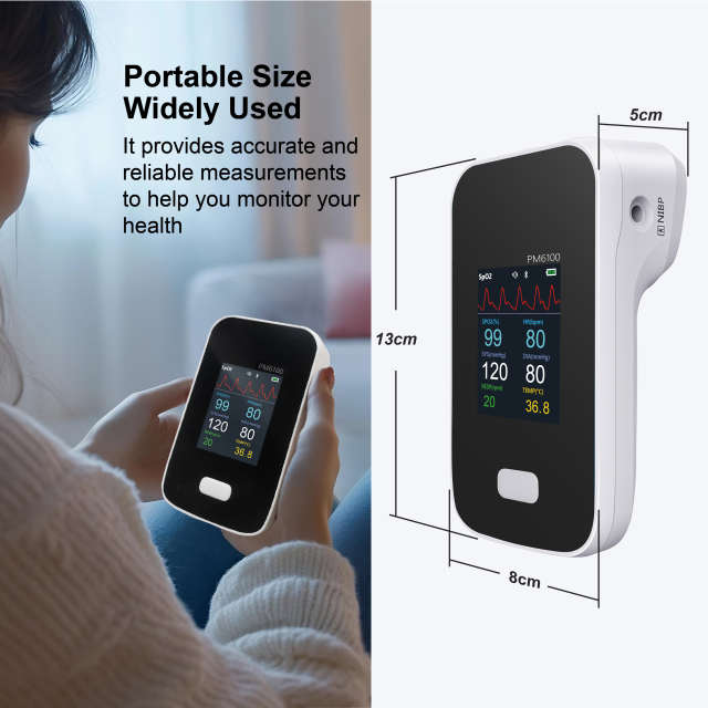 PM6100 Portable Multi-Parameter Patient Monitor 6-Vital Signs Handheld Health Monitor with Bluetooth for Remote Patient Monitoring System,MY SHOP,PM6100 Portable Multi-Parameter Patient Monitor 6-Vital Signs Handheld Health Monitor with Bluetooth for Remote Patient Monitoring System