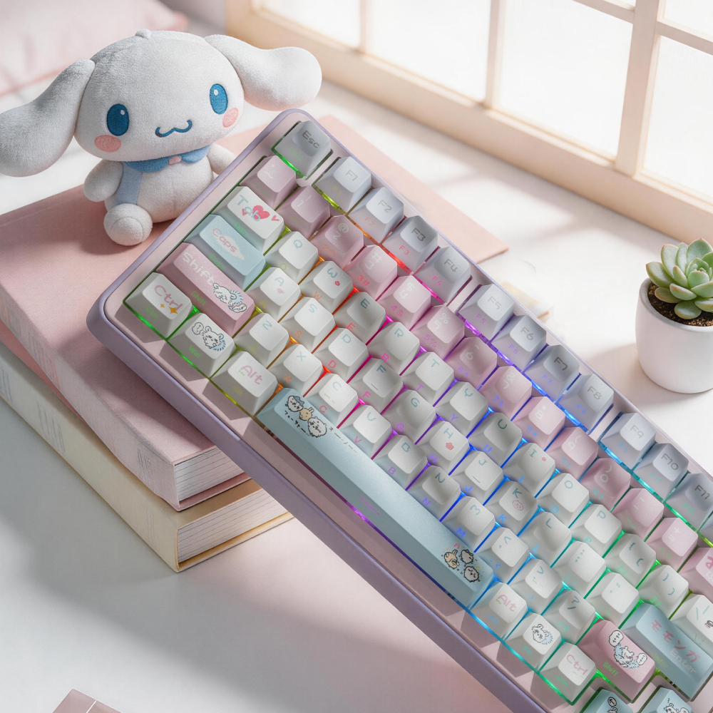 Chiikawa Momonga PBT Keycaps | 135 Keys | 5-Sided Dye-Sublimation | Side Print Backlit