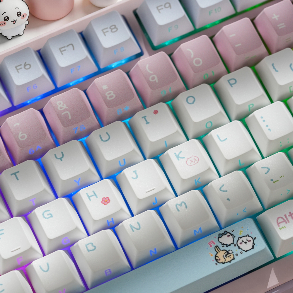 Chiikawa Momonga PBT Keycaps | 135 Keys | 5-Sided Dye-Sublimation | Side Print Backlit