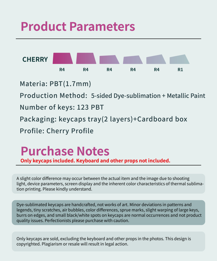 Purple Green Gradient Metallic Keycaps, 123 Keys 1.7mm Thick PBT Keycaps Set, 5-Side Dye Sublimation OEM Profile Keycaps for Cherry MX Gateron Kailh Switches Mechanical Keyboard