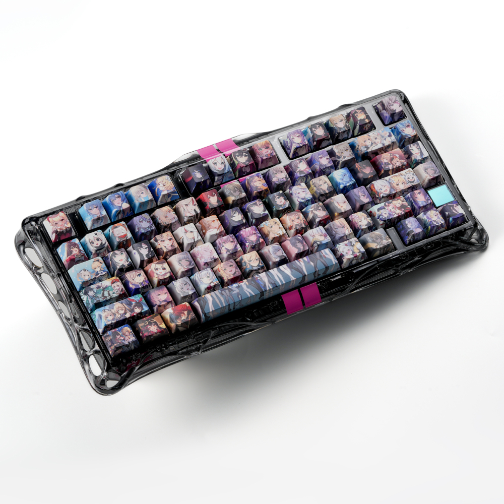 Genshin Impact All Characters Anime Avatar Keycaps Set | 135 Keys MDA 4-Side Translucent RGB Backlit | 1.7mm Thick PBT 5-Side Dye Sublimation | Custom Mechanical Keyboard Keycaps for Gamers & Anime Fans