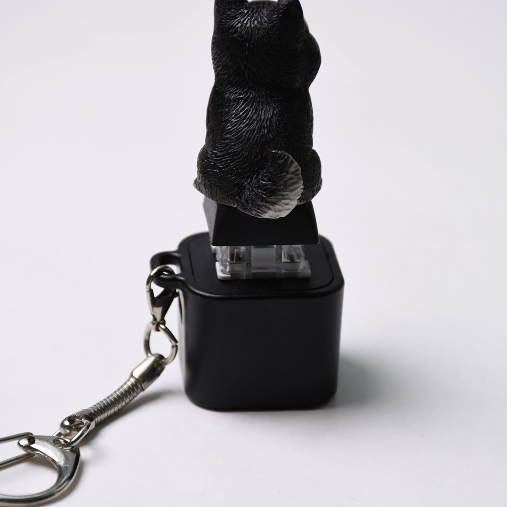 Rechargeable Dog Keyboard Fidget Clicker Keychain with LED Light & Barking Sound, Cute Animal Stress Relief Sensory Toy for Adults Kids, Portable Anxiety Relief Fidget Toy for ADHD, Office, Bag Pendant Gift