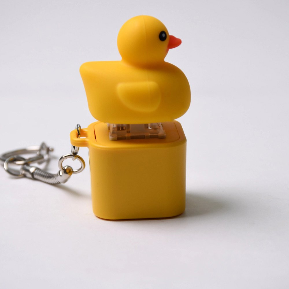 Super Cute Yellow Duck Fidget Keychain | Quacks When You Click! | Rechargeable Keyboard Clicker with LED Light | Stress Relief Toy for Adults Kids | Funny Bag Pendant Gift