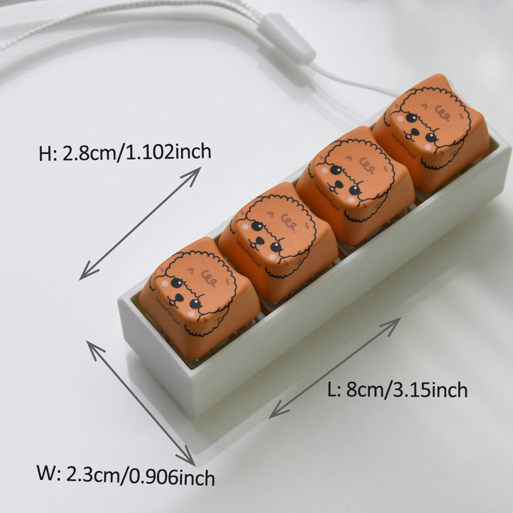 Teddy Bear Dog Keycap Clicker Keychain, Cute Bag Charm for Adult Stress & Anxiety Relief