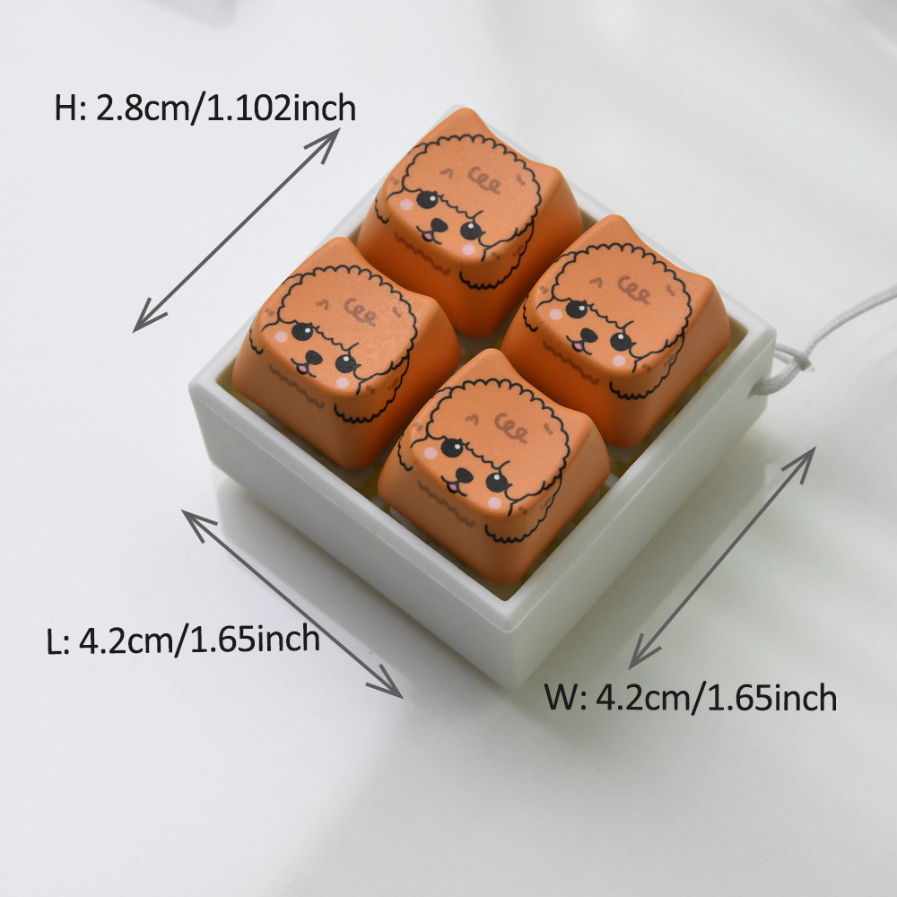 Teddy Bear Dog Keycap Clicker Keychain, Cute Bag Charm for Adult Stress & Anxiety Relief