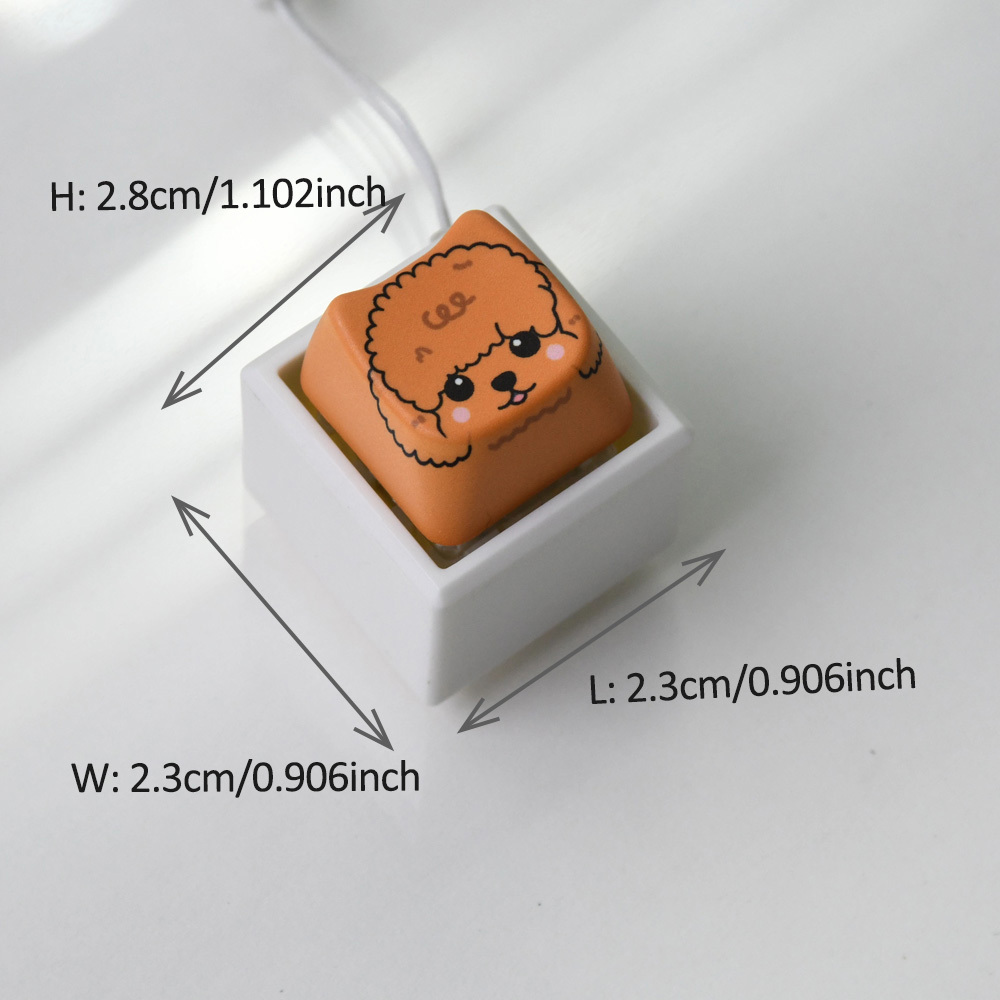 Teddy Bear Dog Keycap Clicker Keychain, Cute Bag Charm for Adult Stress & Anxiety Relief
