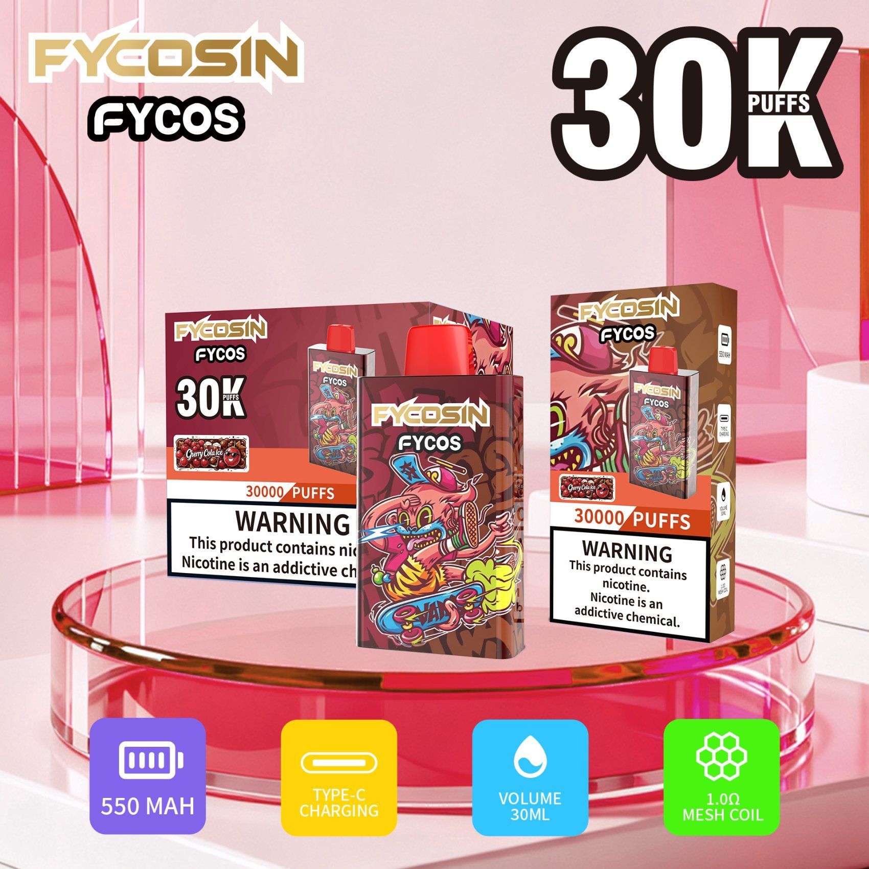 Our Strawberry Like Sweet Cereal Milk 30K 30000 Puffs Tank Pods Vape