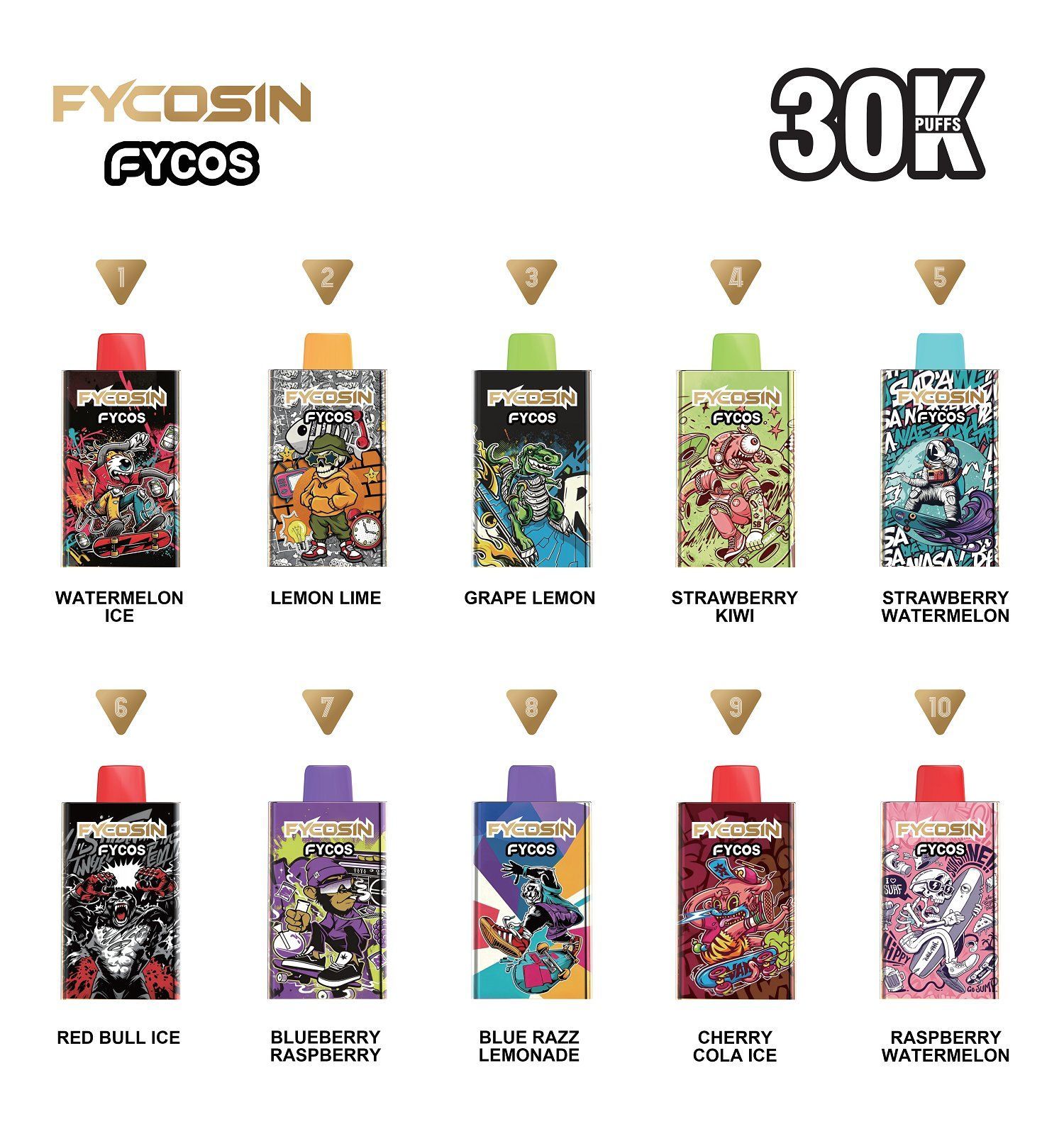 High Quality Fycosin Pen 30ml E-Juice Leak Proof Disposable Vape