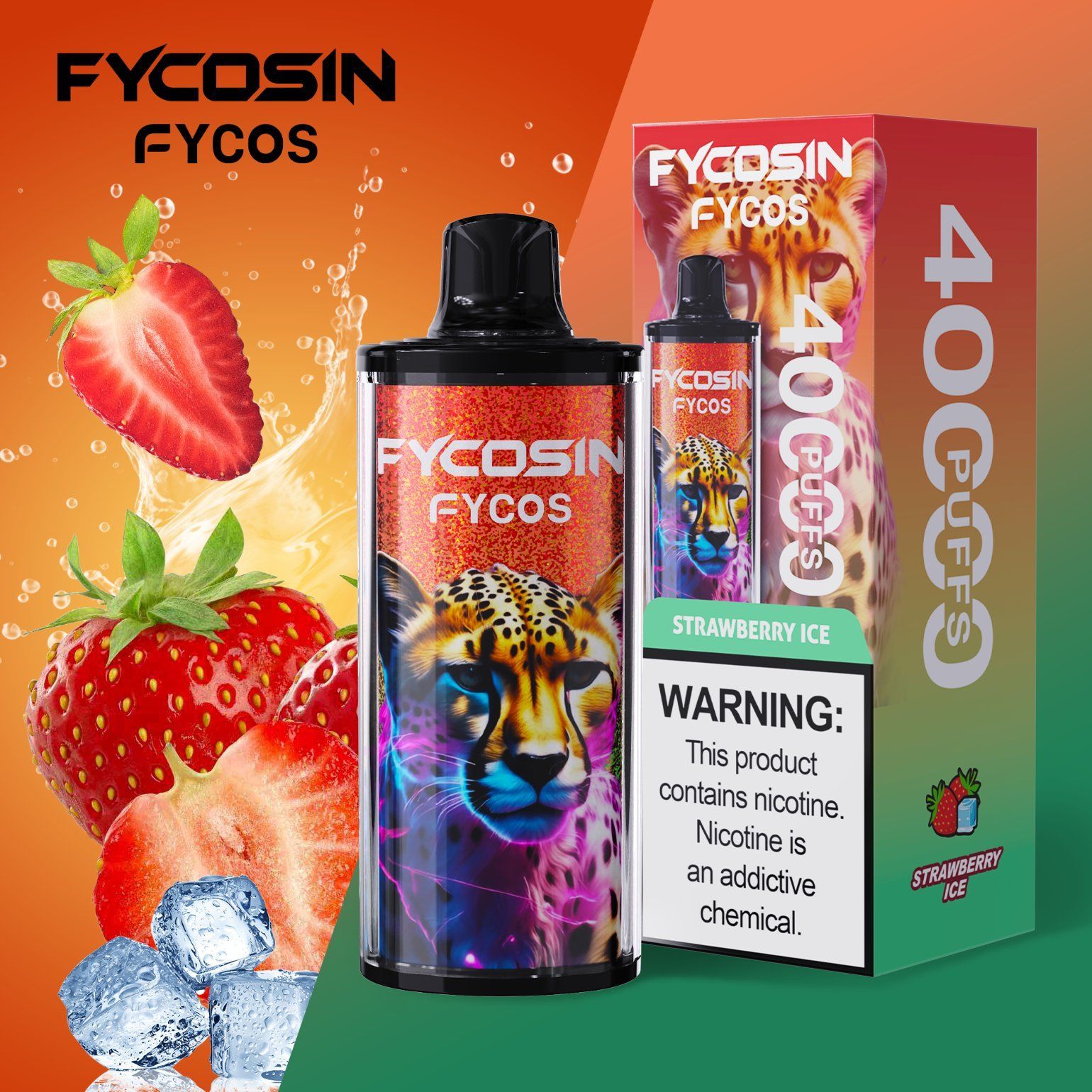 Fycosin 40K Vape 40ml E-Liquid 850mAh Rechargeable Disposable Vaper